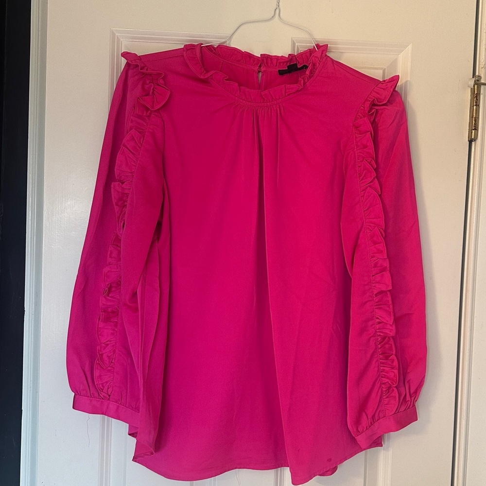 JCREW pink work blouse